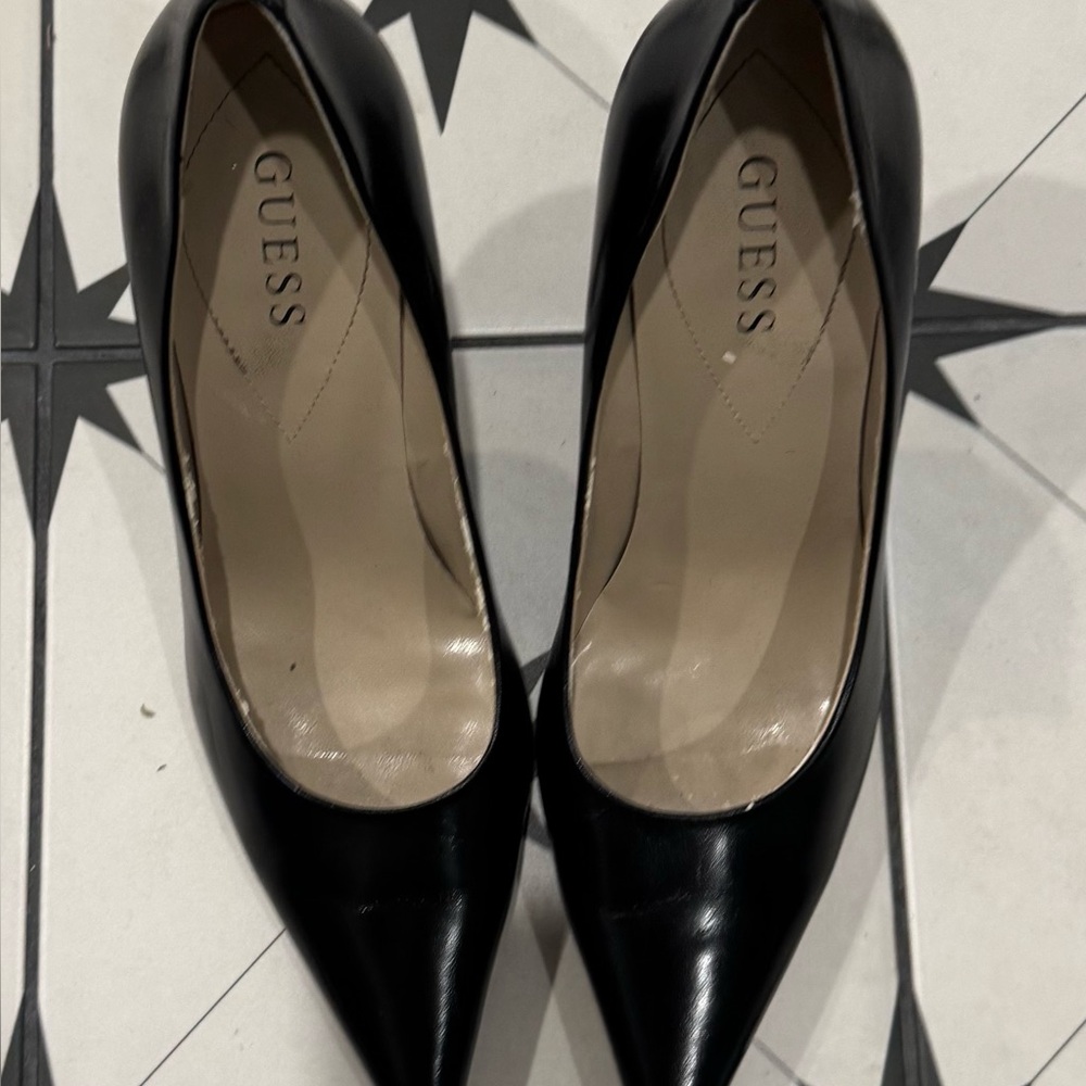 GUESS Black Leather Heels